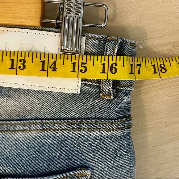 MAN Button Fly Distressed Ripped Fringe Men’s Denim Jeans Casual Summer Size 34 - Picture 9 of 9